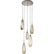 Aalto LED 19.8 inch Beige Silver Chandelier Ceiling Light in Optic Rib Bronze, Metallic Beige Silver, 2700K LED, Round Multi-Port
